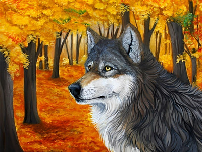 Loup Gris et les Planes Broderie Diamant