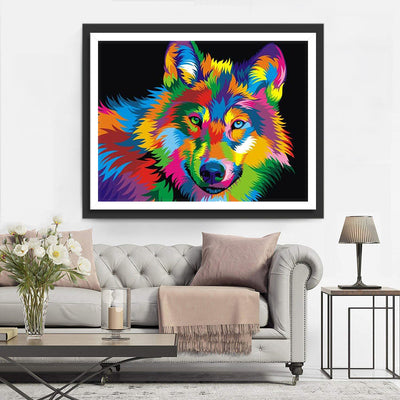 Loup Multicolore Broderie Diamant