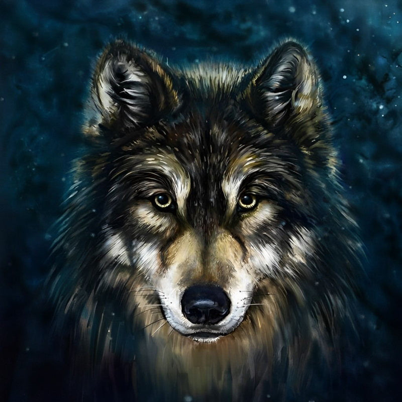 Loup Noir Broderie Diamant