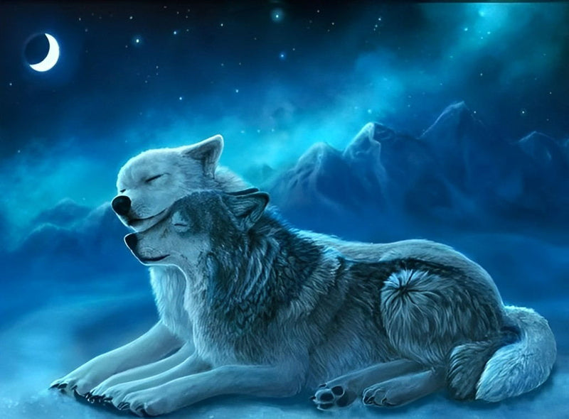 Loups Blottis Broderie Diamant
