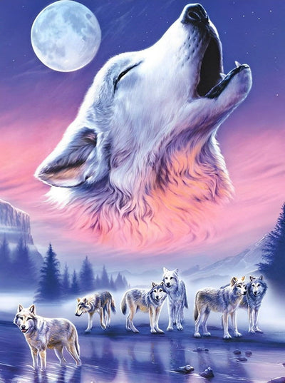 Loups et Hurlements Broderie Diamant