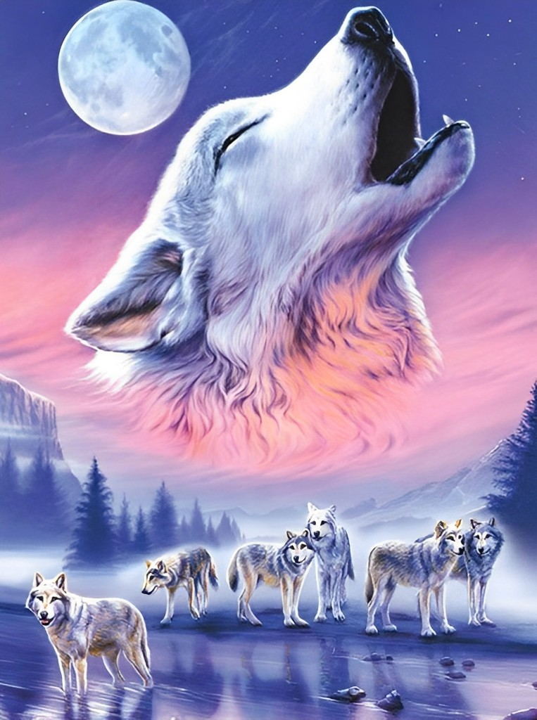 Loups et Hurlements Broderie Diamant