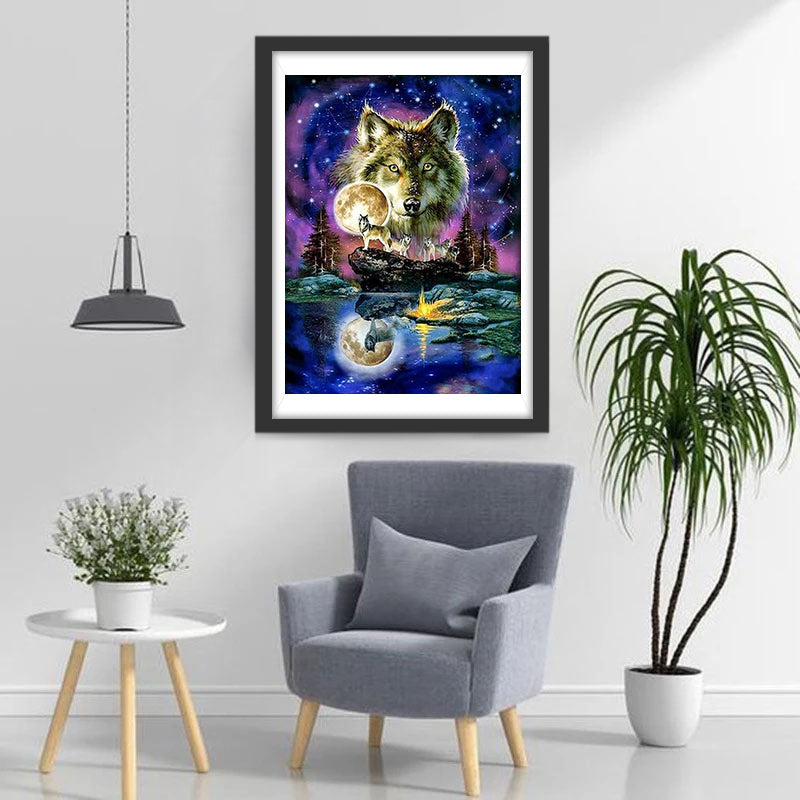 Loups Magnifiques Animal Broderie Diamant