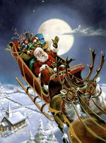 Luxueux Traîneau du Père Noël Broderie Diamant