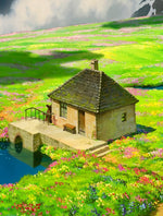 Maison et Pelouse Broderie Diamant