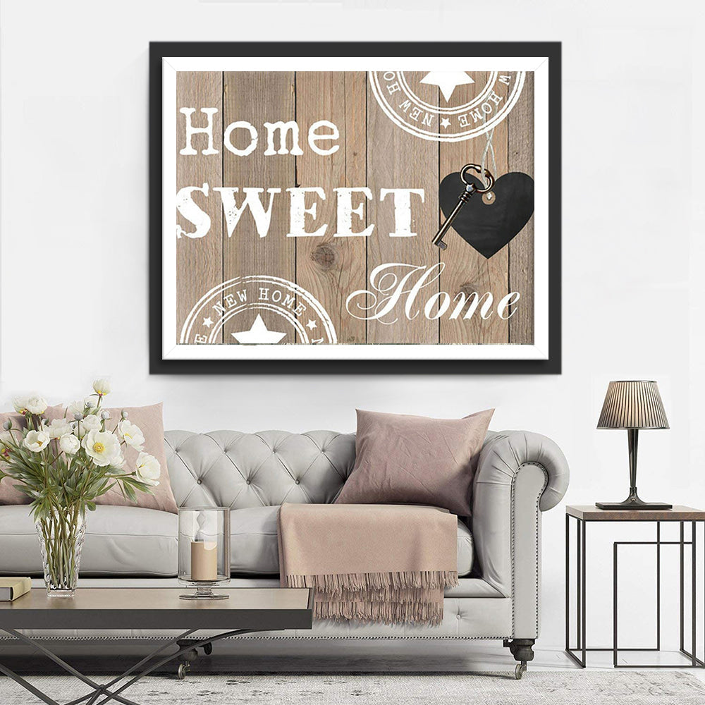 Maison, Jolie Maison et un Coeur Noir Broderie Diamant