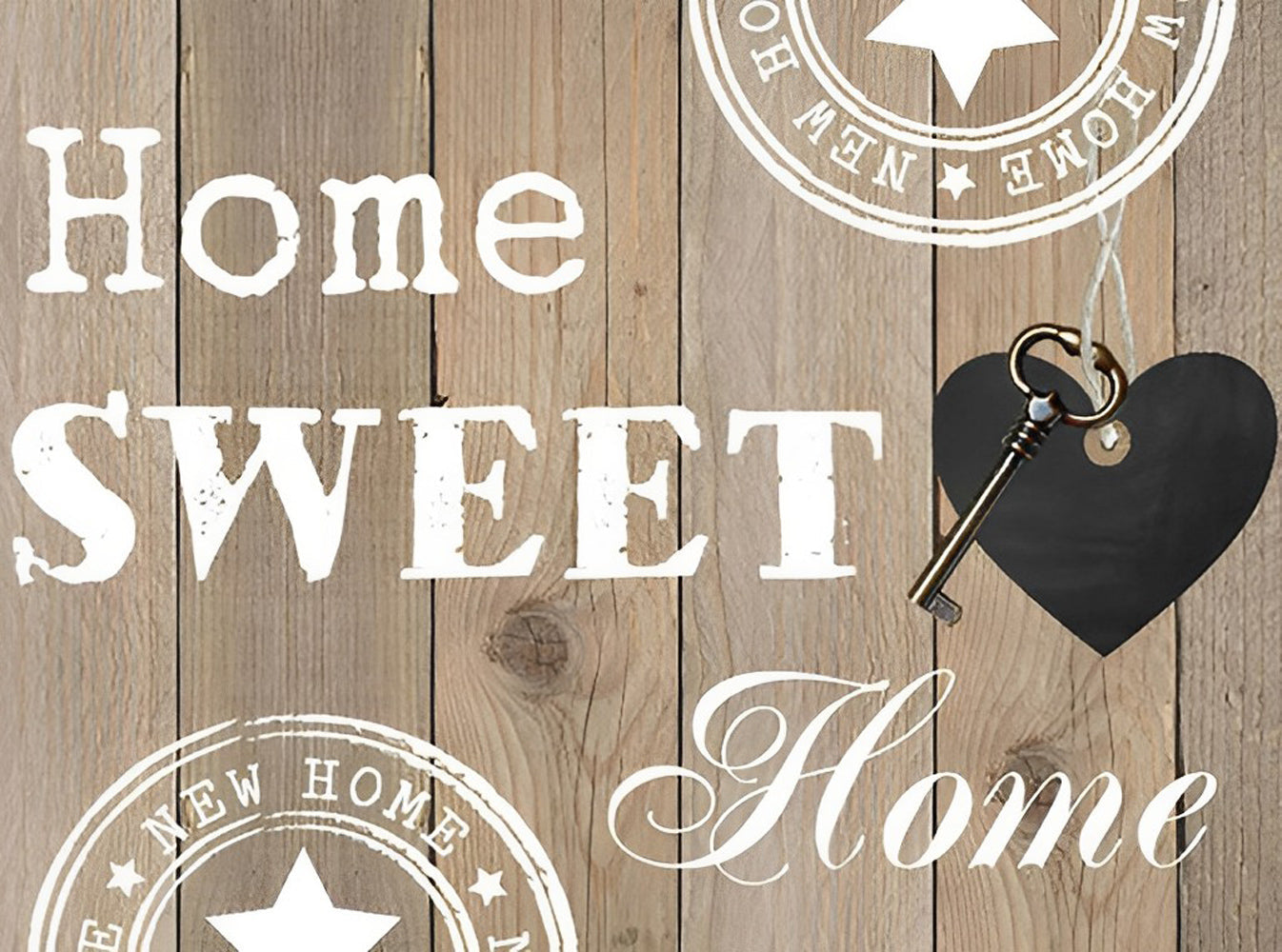 Maison, Jolie Maison et un Coeur Noir Broderie Diamant