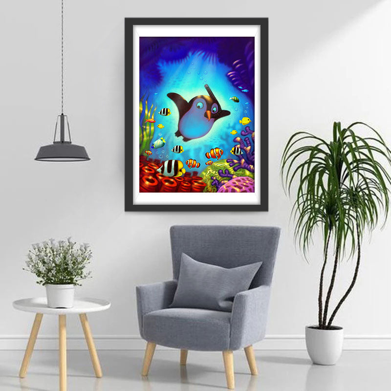 Manchot dans la Mer Broderie Diamant