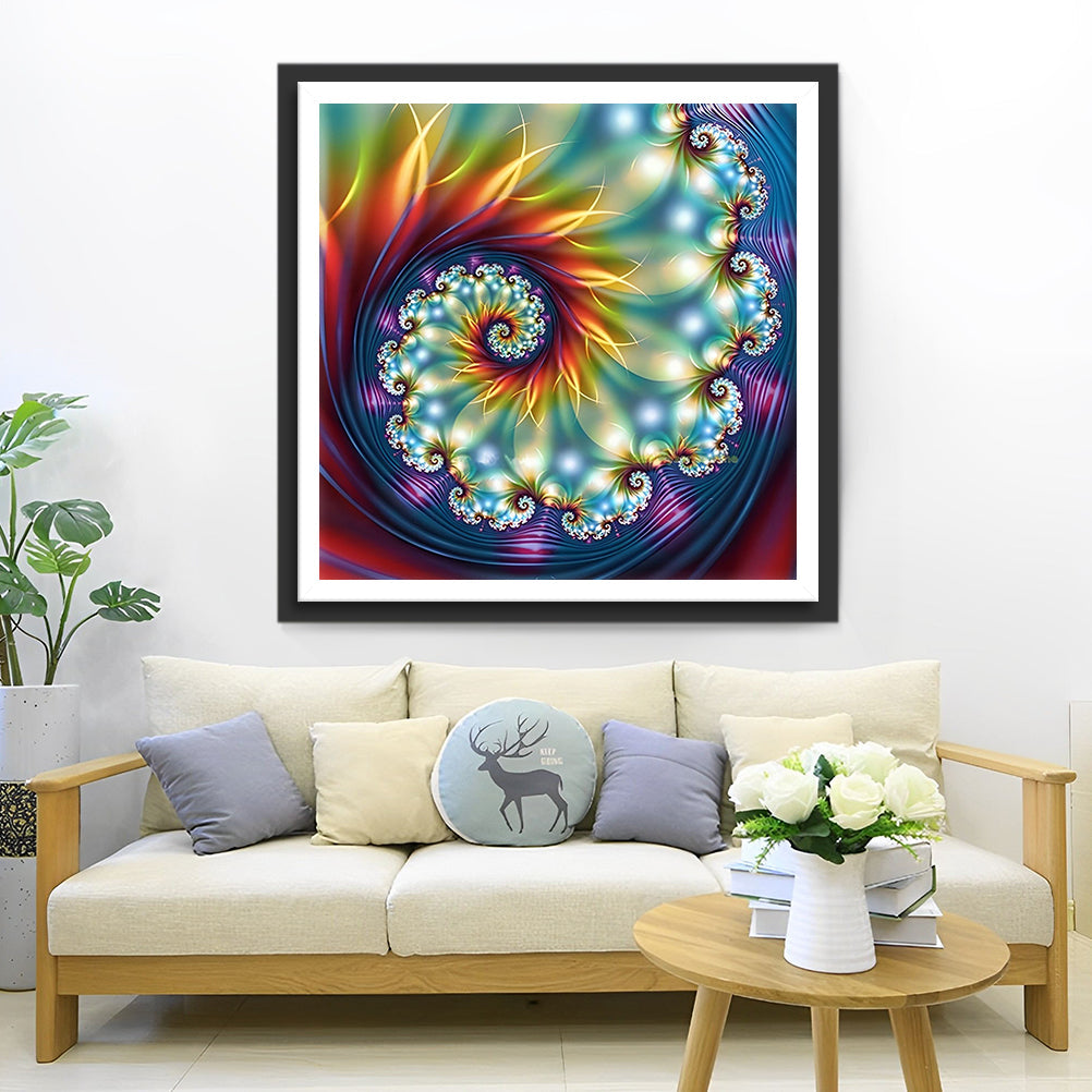 Mandala Abstrait Broderie Diamant