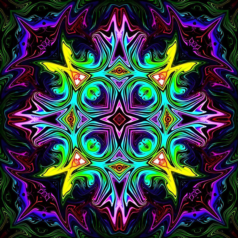 Mandala Abstrait Broderie Diamant