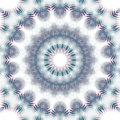 Mandala Blanc et Vert Broderie Diamant