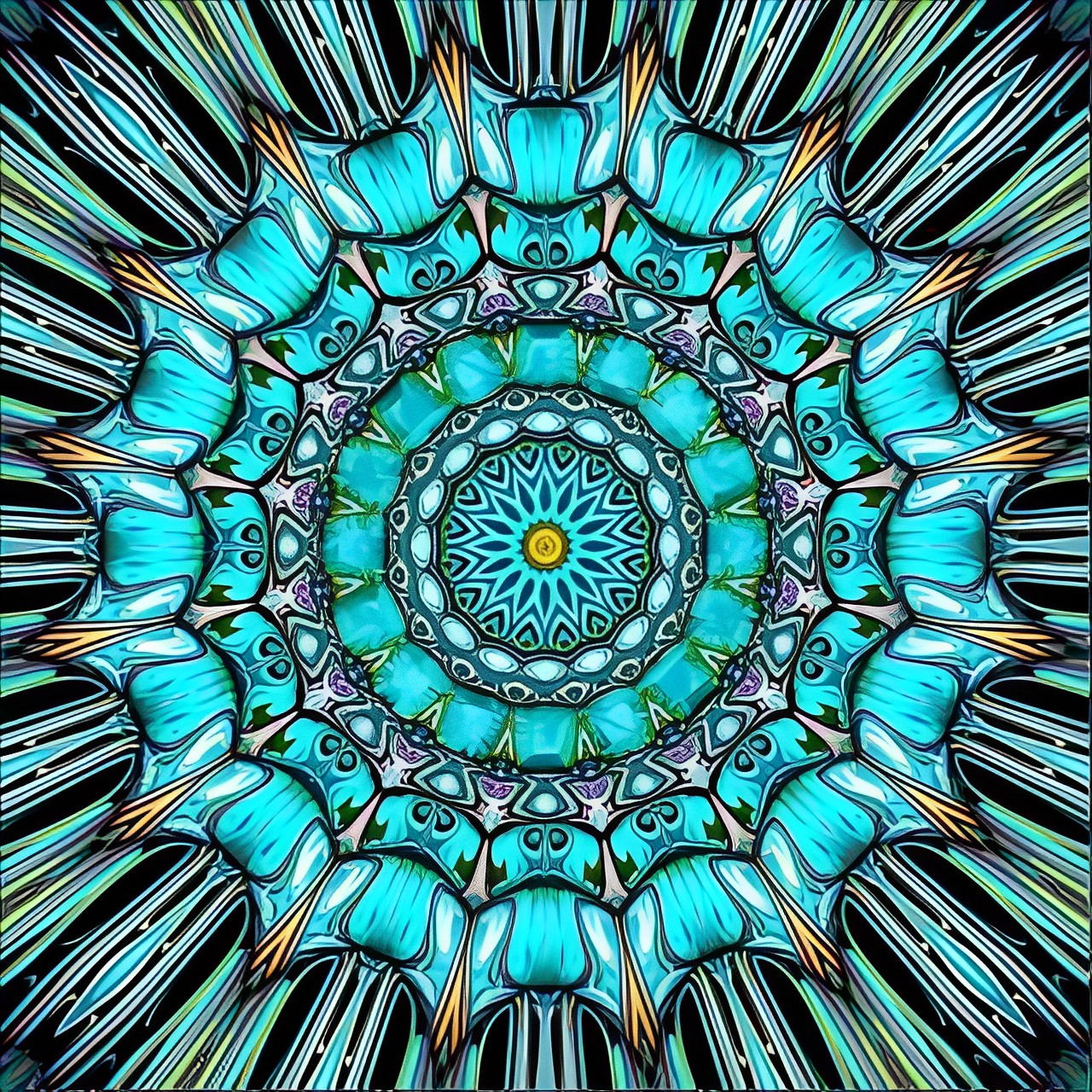 Mandala Bleu Clair Broderie Diamant