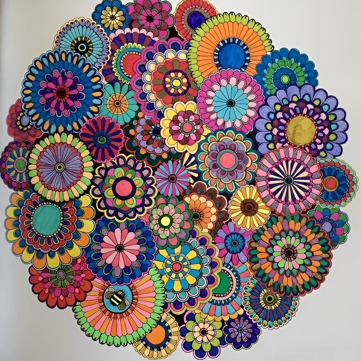 Mandala et Fleur Broderie Diamant