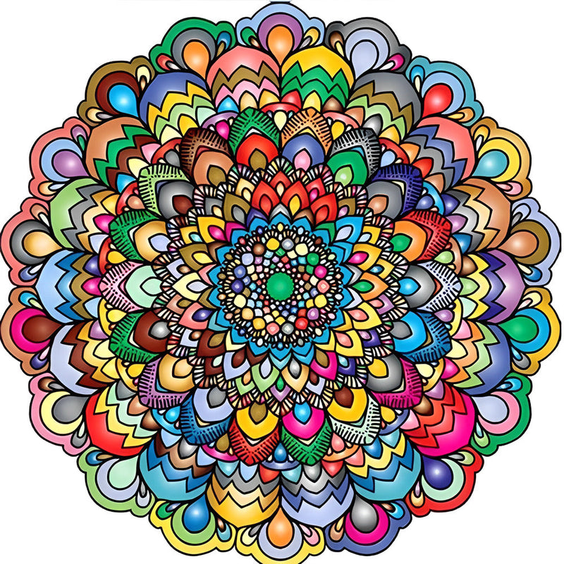 Mandala Multicolore Broderie Diamant