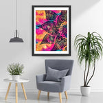 Mandala Noir et Fond Coloré Broderie Diamant