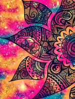 Mandala Noir et Fond Coloré Broderie Diamant