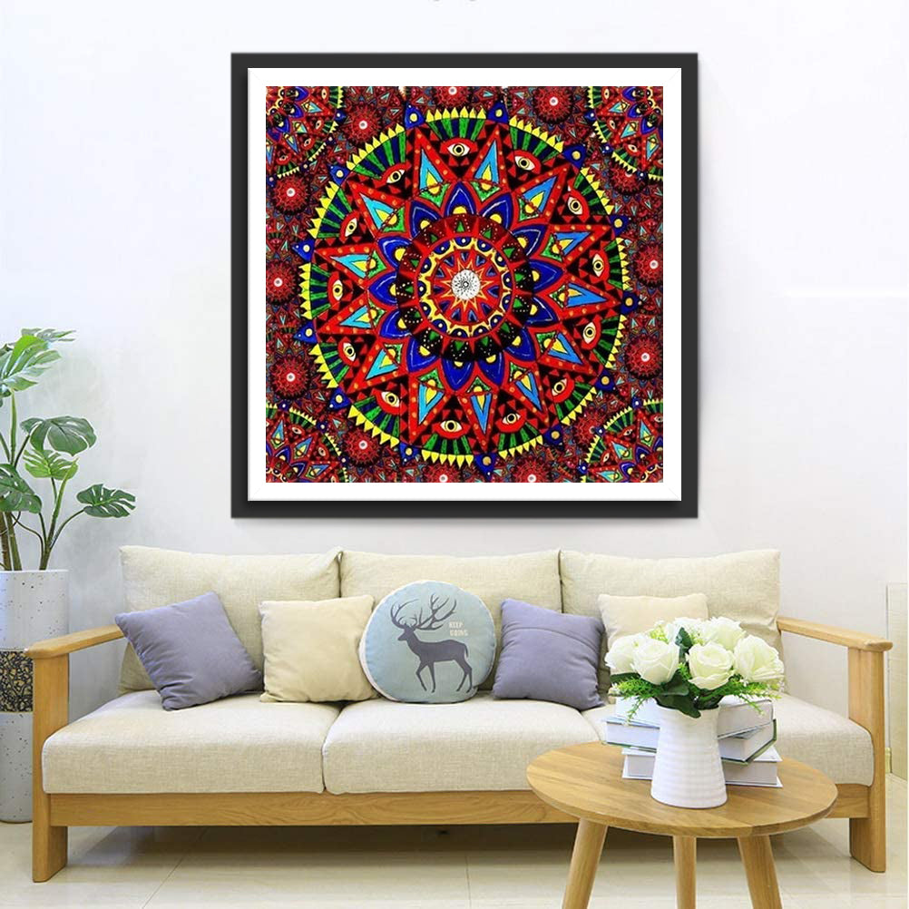 Mandala Rouge Broderie Diamant