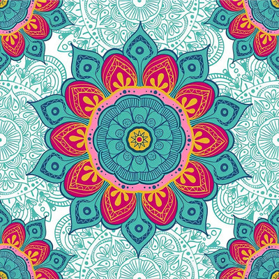 Mandala Vert Dessiné Broderie Diamant