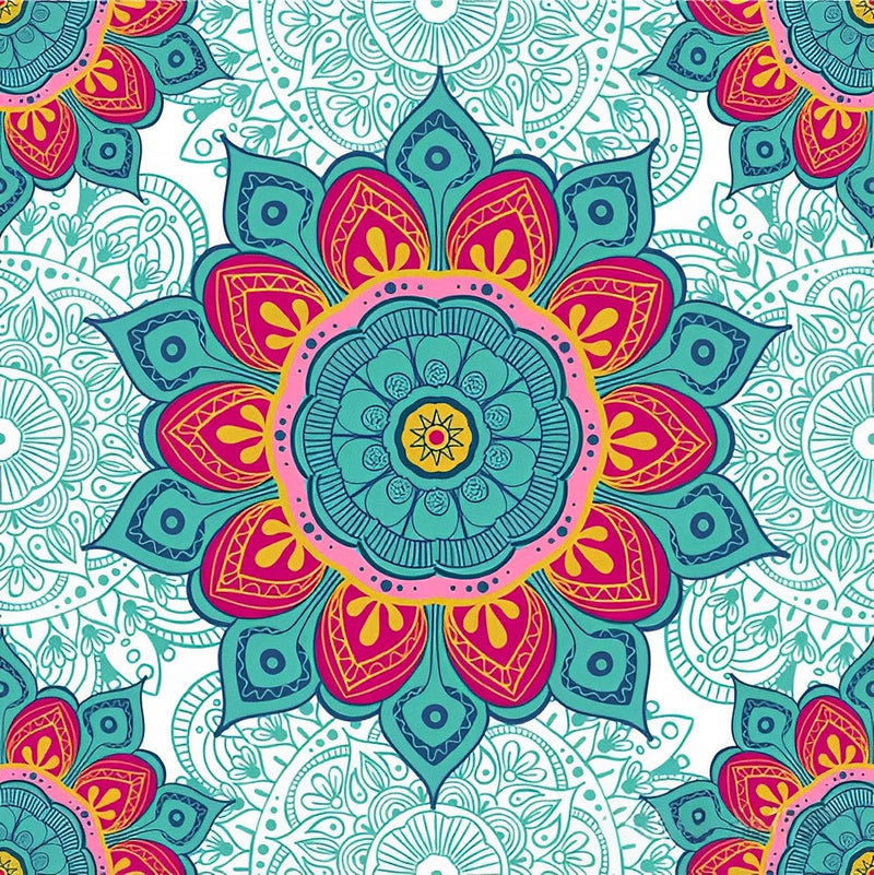 Mandala Vert Dessiné Broderie Diamant