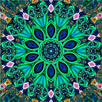 Mandala Vert Géant Broderie Diamant