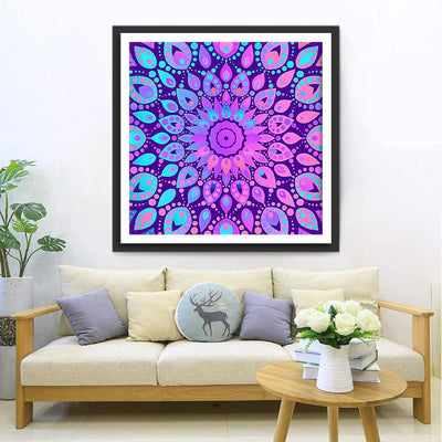 Mandala Violet et Bleu Broderie Diamant
