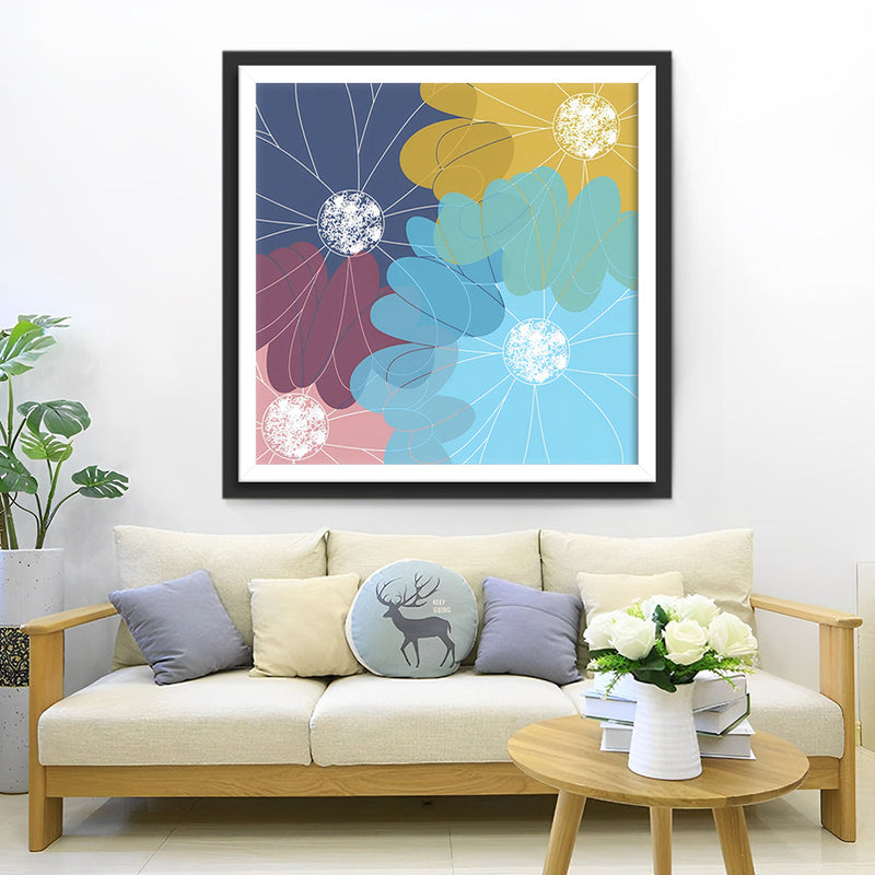 Marguerites Abstraites Populaire Broderie Diamant