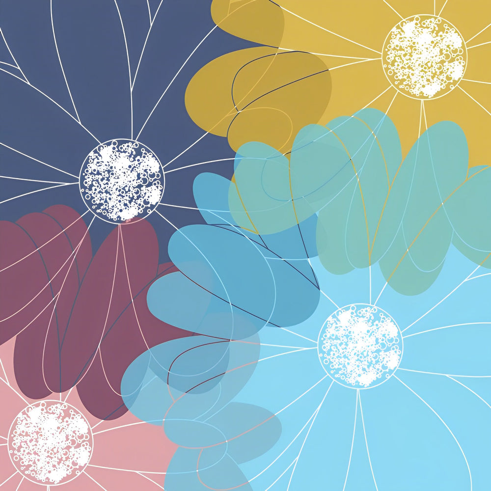 Marguerites Abstraites Populaire Broderie Diamant