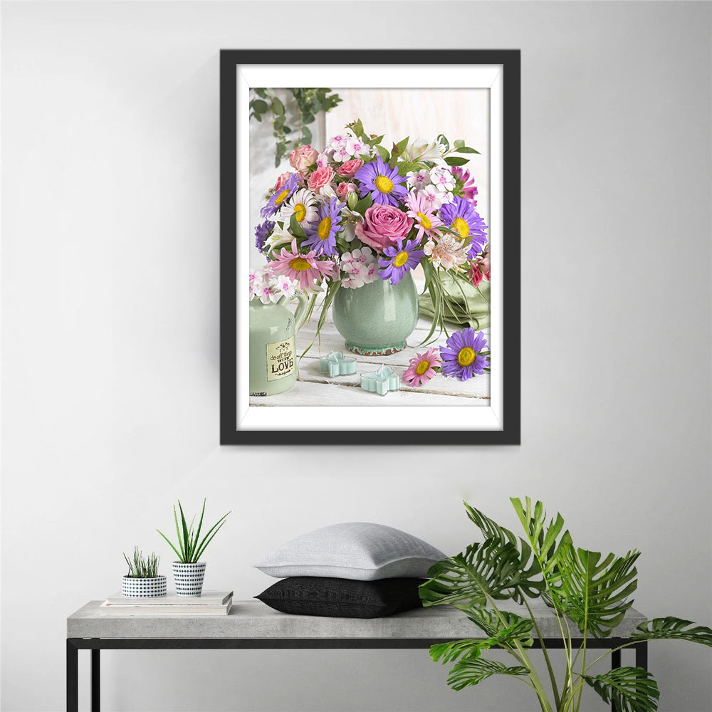 Marguerites et Roses Broderie Diamant