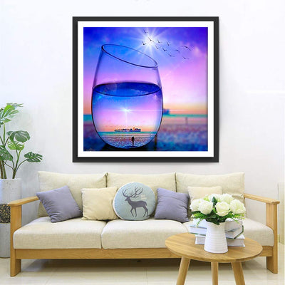 Mer de Nuit dans un Verre Broderie Diamant