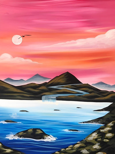 Mer et Ciel Rose Broderie Diamant
