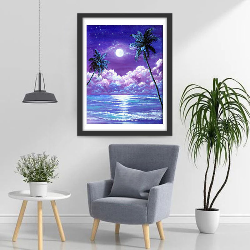 Mer et Ciel Violets Broderie Diamant