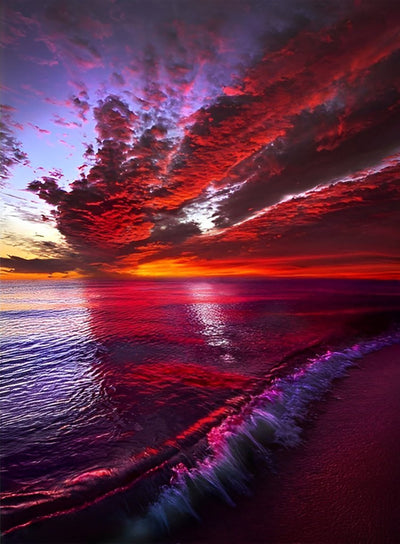 Mer et Ciel Violets Broderie Diamant