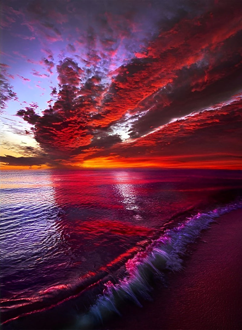Mer et Ciel Violets Broderie Diamant