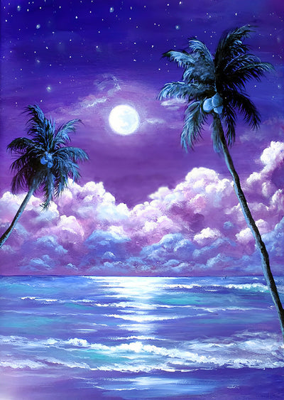 Mer et Ciel Violets Broderie Diamant