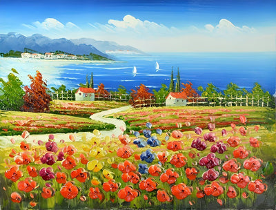 Mer et Fleurs Broderie Diamant