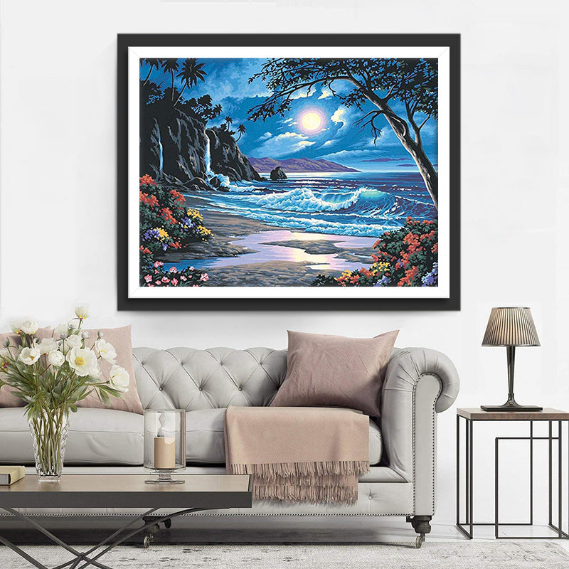 Mer et la Lune Claire Broderie Diamant