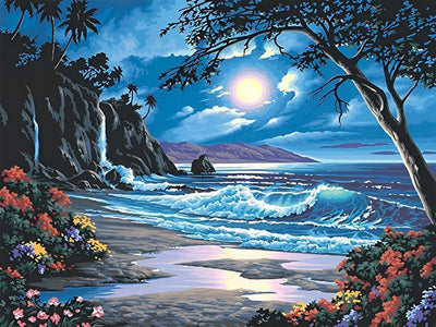 Mer et la Lune Claire Broderie Diamant