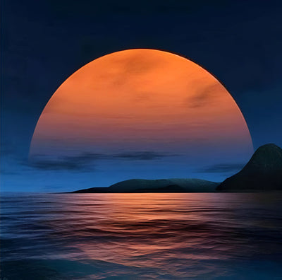 Mer et Lune Enorme Rousse Broderie Diamant