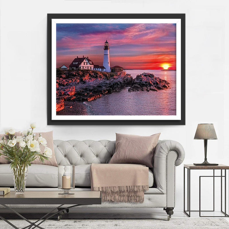 Mer et Phare Broderie Diamant