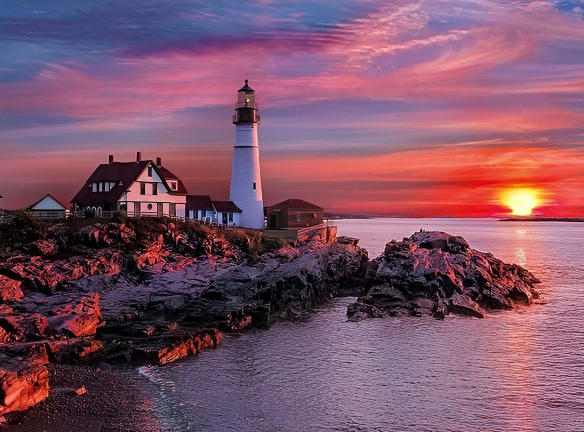 Mer et Phare Broderie Diamant