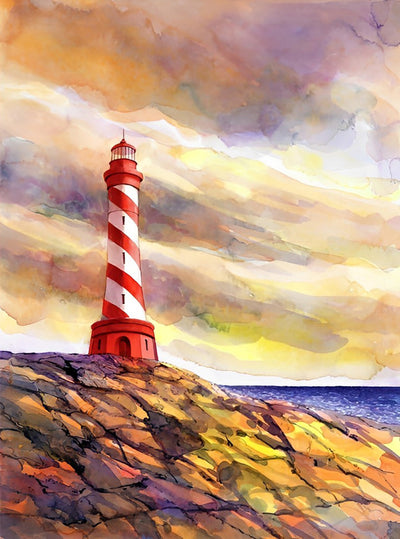 Mer et Phare Broderie Diamant