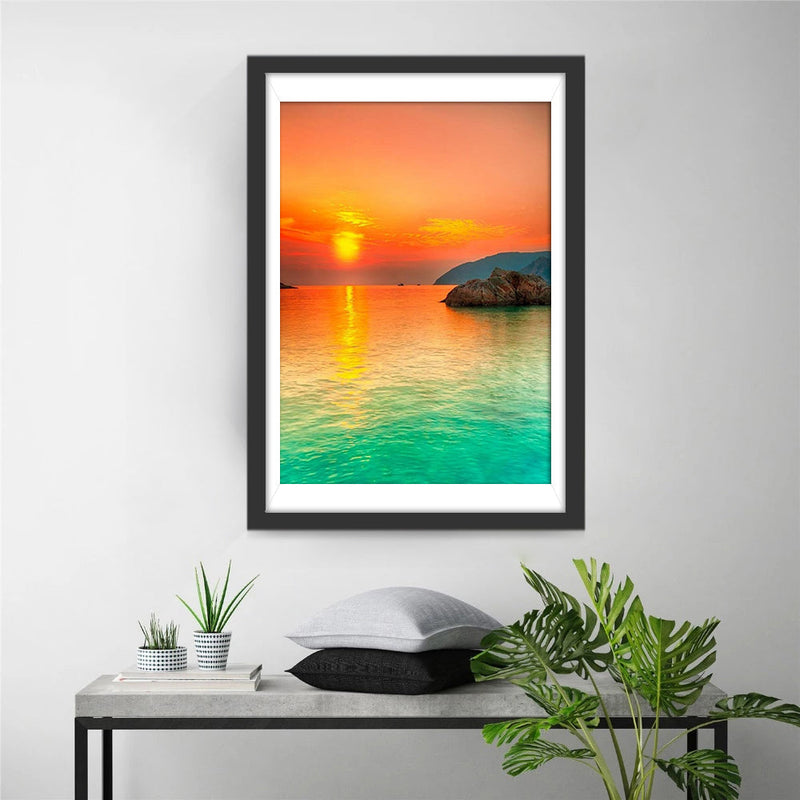 Mer et Soleil Couchant Broderie Diamant