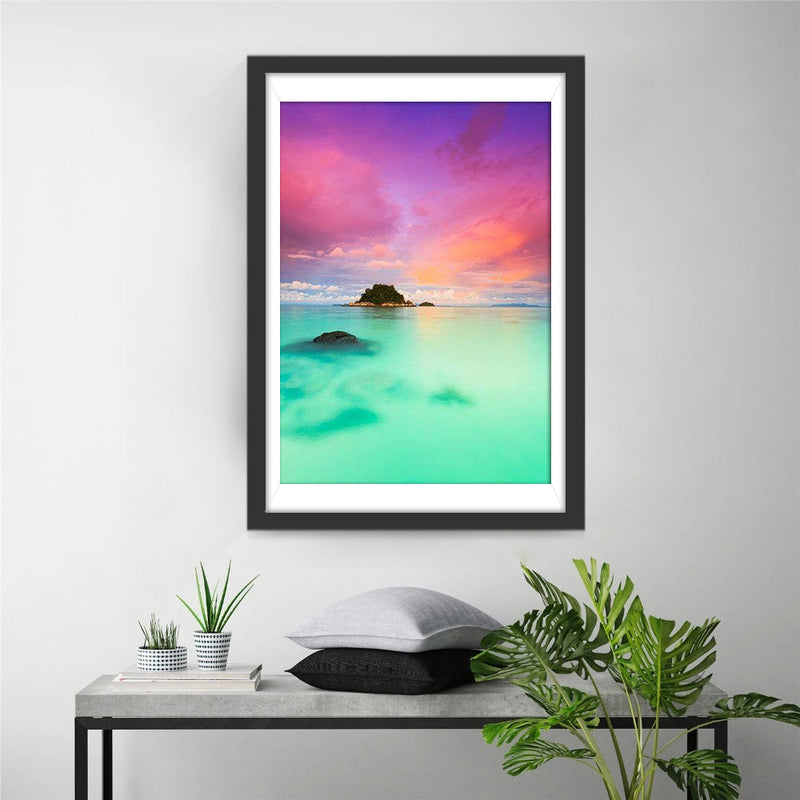 Mer Verte et Ciel Violet Broderie Diamant