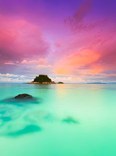Mer Verte et Ciel Violet Broderie Diamant