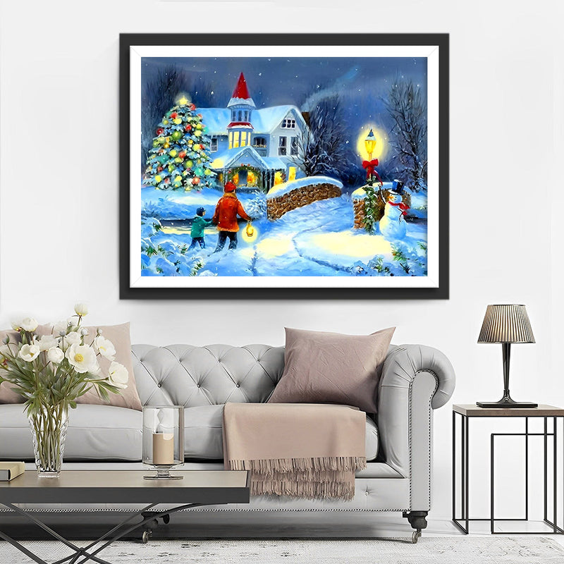 Mère et Son Enfant de Noël Broderie Diamant