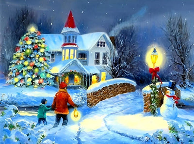 Mère et Son Enfant de Noël Broderie Diamant