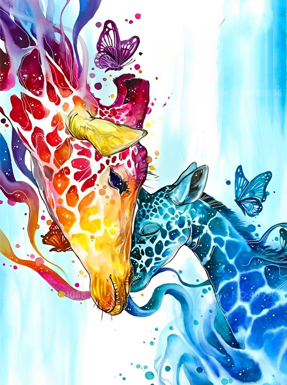 Mère Girafe et Bébé Girafe Broderie Diamant