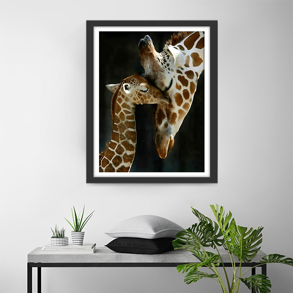 Mère Girafe et Son Bébé Intimes Broderie Diamant