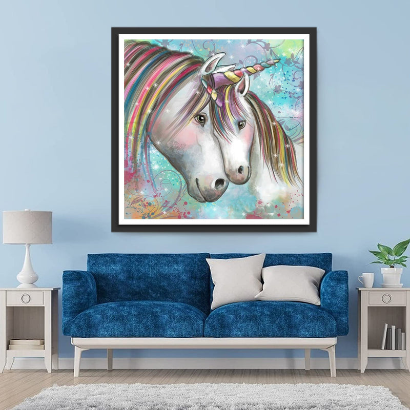 Mère Licorne et Son Bébé Broderie Diamant