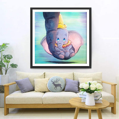 Mignon Bébé Éléphant à Grandes Oreilles Cartoon Broderie Diamant